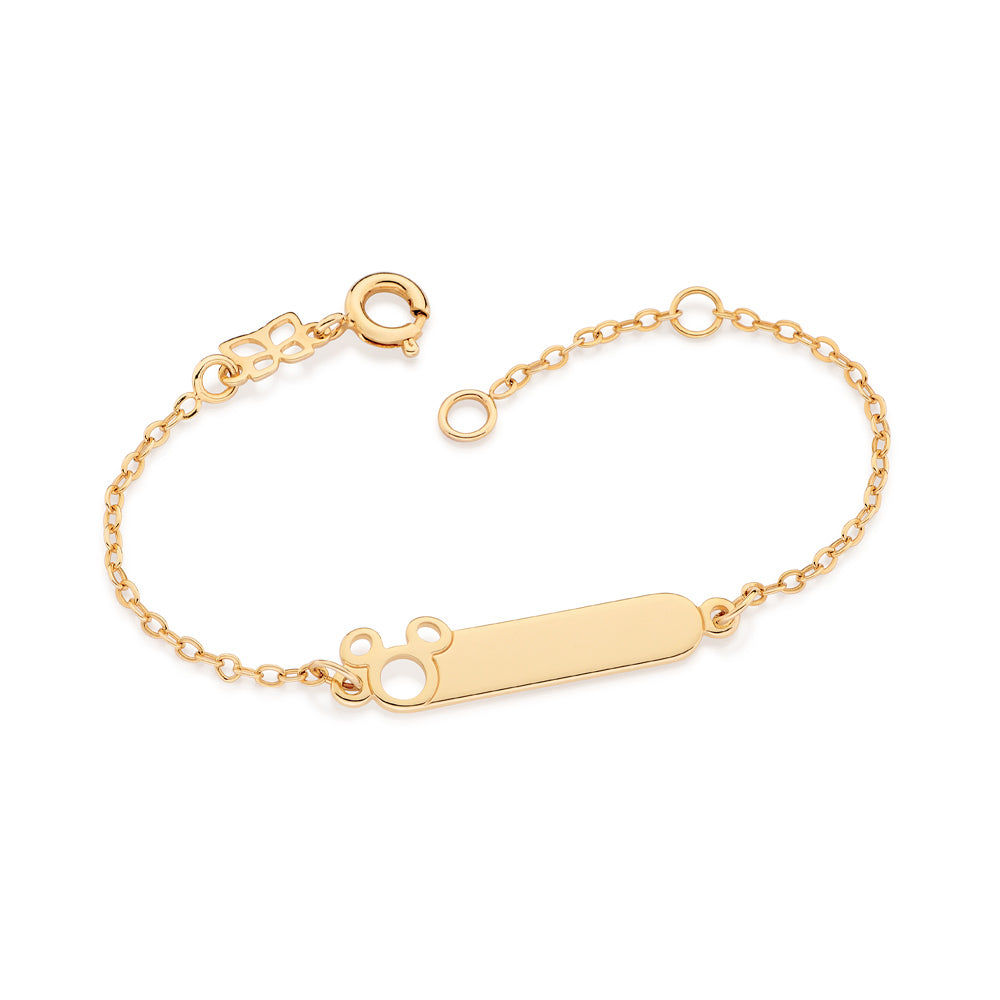Pulseira Rommanel Mickey Baby Personalizável Banhada a Ouro 18K Tam Único 5521631400