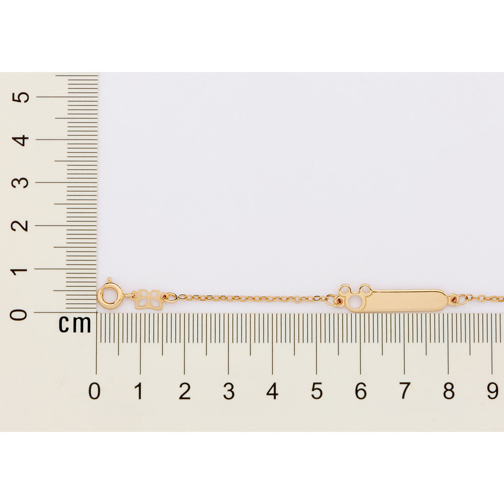 Pulseira Rommanel Mickey Baby Personalizável Banhada a Ouro 18K Tam Único 5521631400