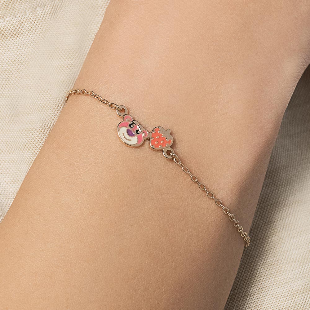 Pulseira Rommanel Lotso e Morango banhada a ouro 18K com aplicação de resina colorida Tam Único 5521911614