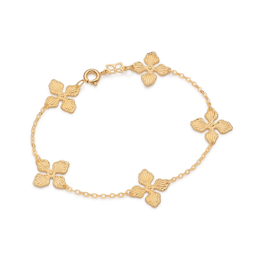 Rommanel Pulseira flores banhada a ouro 18K - Tam.Único 5522081800