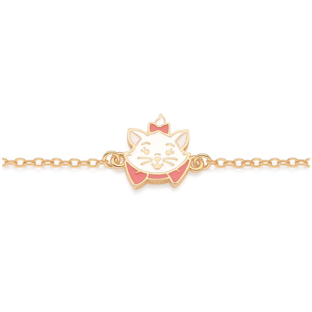 Rommanel Pulseira Gata Marie banhada a Ouro 18K com aplicação de resina rosa 5522151639 infantil