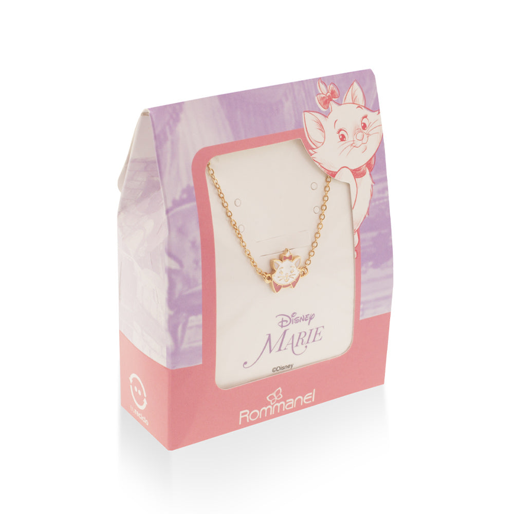 Rommanel Pulseira Gata Marie banhada a Ouro 18K com aplicação de resina rosa 5522151639 infantil