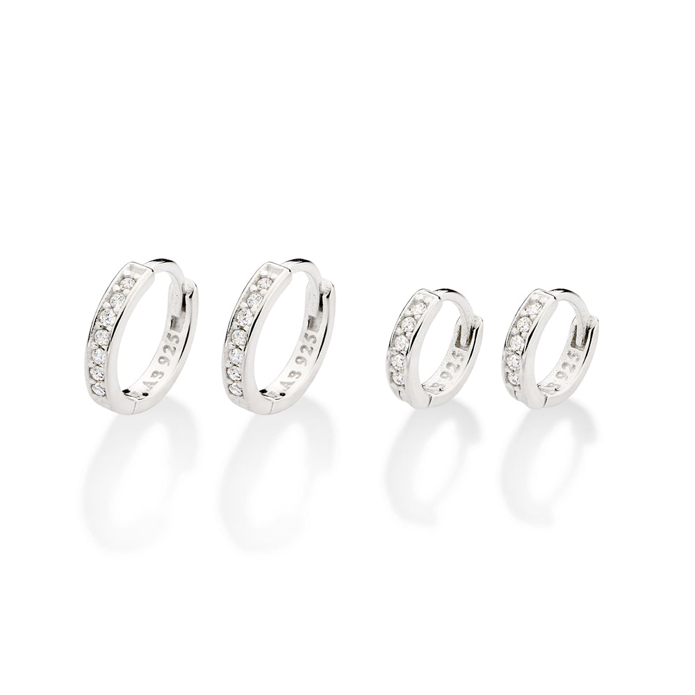 Kit Brinco Argolas Prata 925 com Zircônias Rommanel 8201710006