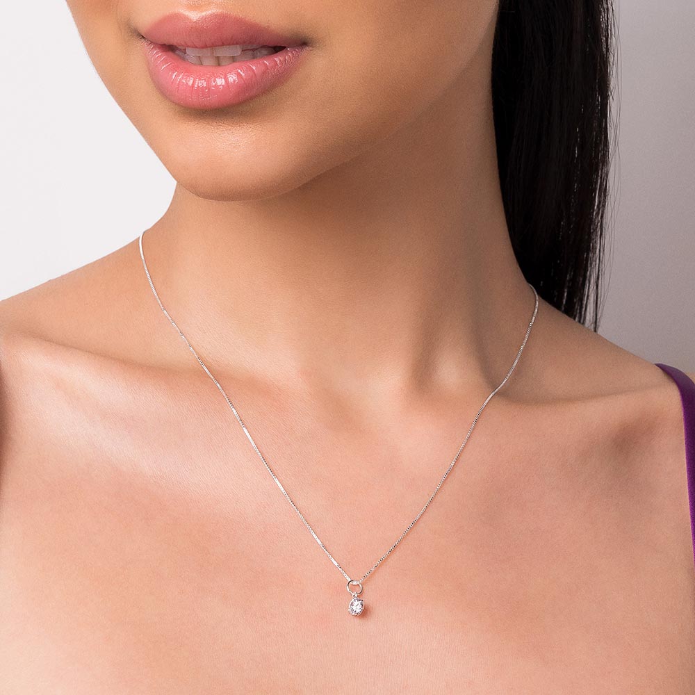 Gargantilha Rommanel Ponto de Luz de Prata 925 com Zircônia Branca – 45 cm 8300454506