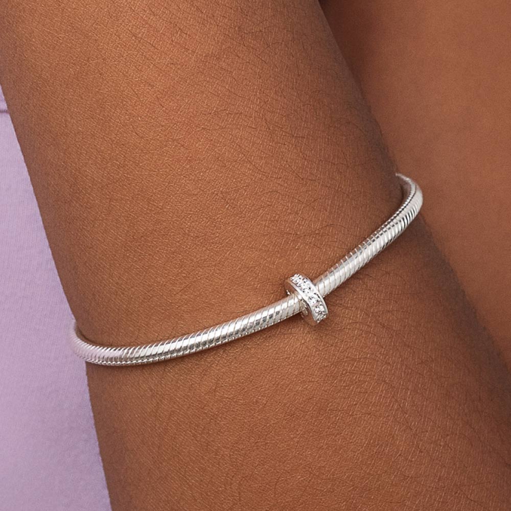 Berloque Rommanel stopper separador Prata 925 zircônias brancas Tam Único 8400880006