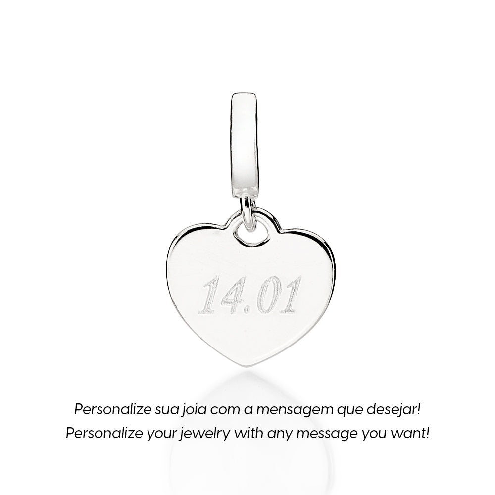 BERLOQUE ROMMANEL CORAÇÃO LISO PERSONALIZÁVEL DE PRATA 925 - TAM.ÚNICO 8401210000