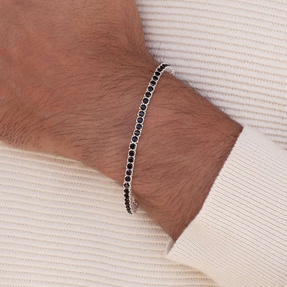 Pulseira Riviera Masculino Rommanel de Prata 925 com zircônias 8500901827